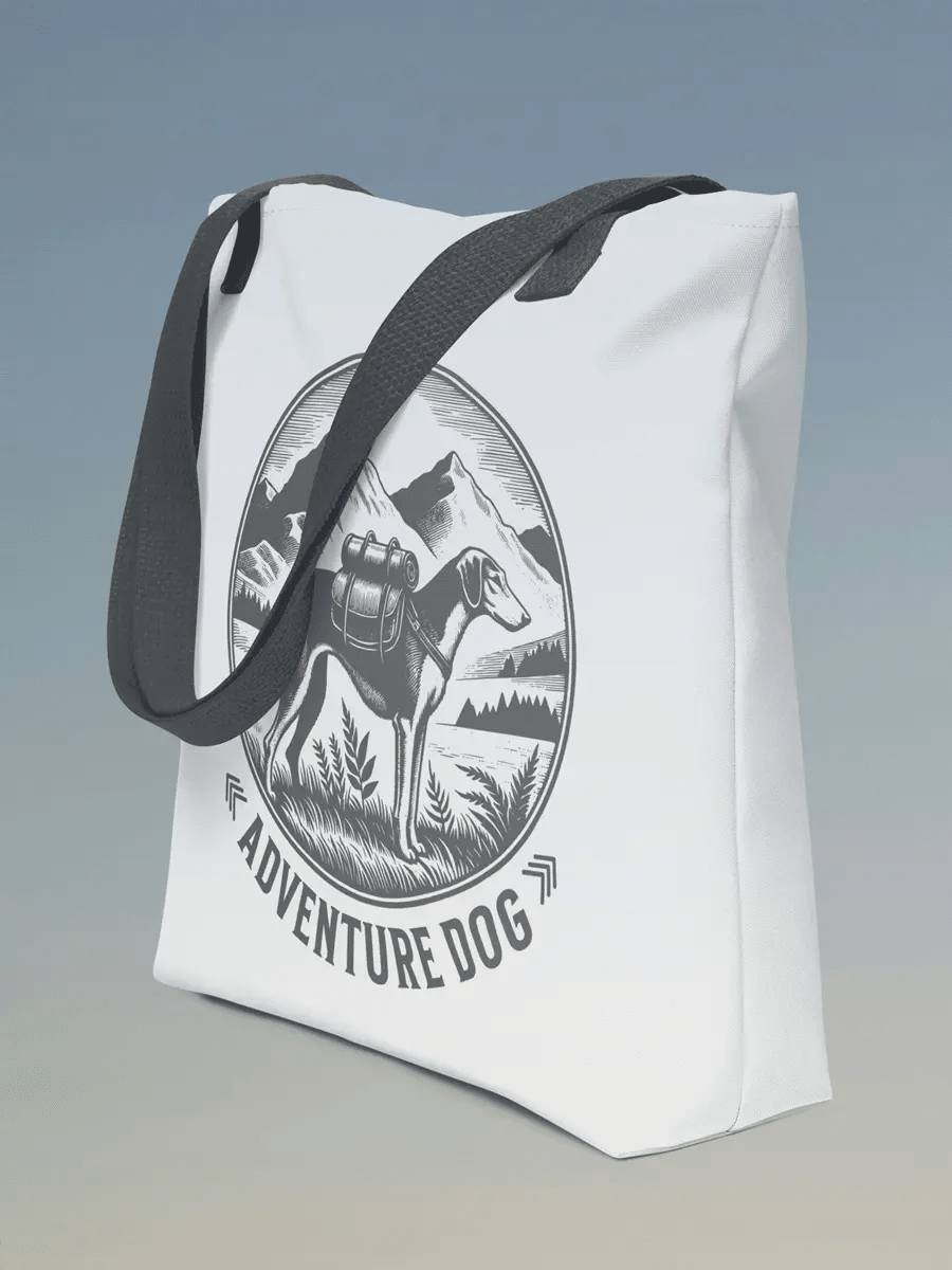Adventure Dog Tote Bag - Cute Travel Dog Design for Daily Use. - PrintsDog
