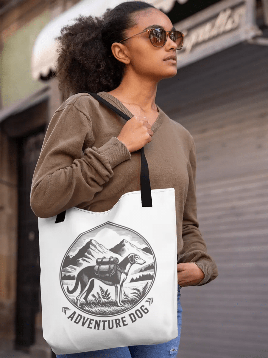 Adventure Dog Tote Bag - Cute Travel Dog Design for Daily Use. - PrintsDog