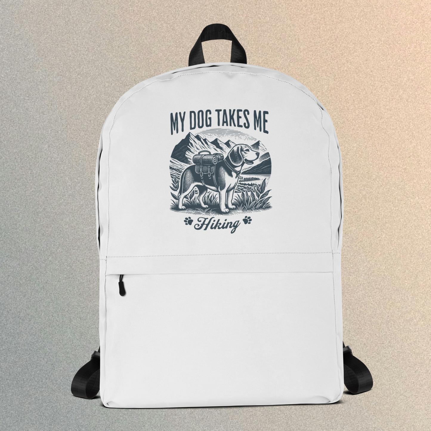 My Dog Takes Me Backpacks.