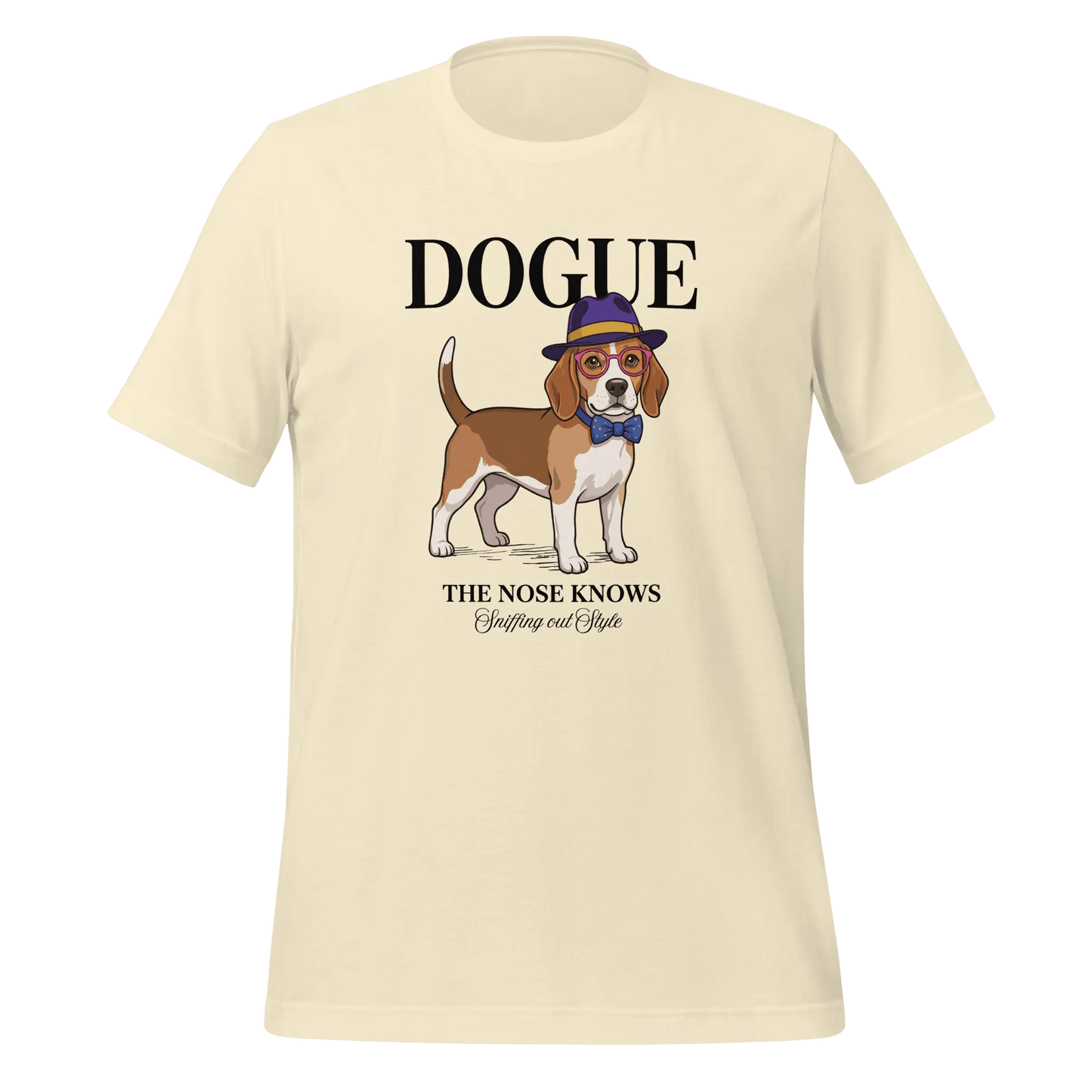 Beagle T-Shirt - Stylish Dog Lover Tee 'Dogue - The Nose Knows' - PrintsDog