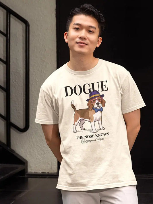 Beagle T-Shirt - Stylish Dog Lover Tee 'Dogue - The Nose Knows' - PrintsDog
