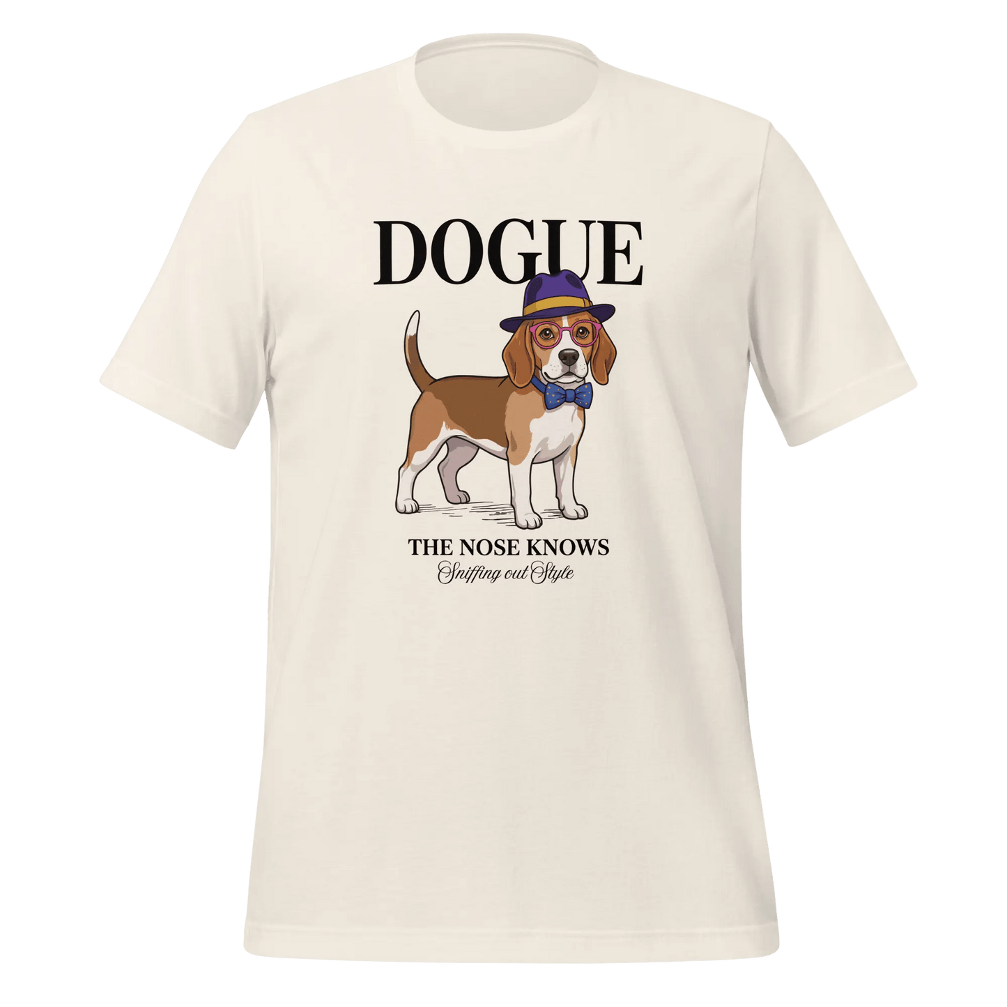 Beagle T-Shirt - Stylish Dog Lover Tee 'Dogue - The Nose Knows' - PrintsDog