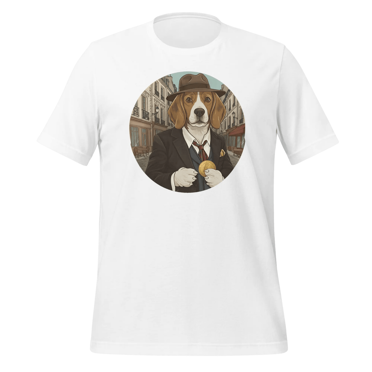 Beagle T-Shirt - Vintage Paris Dog Lover Tee "Bonjour Beagle" - PrintsDog