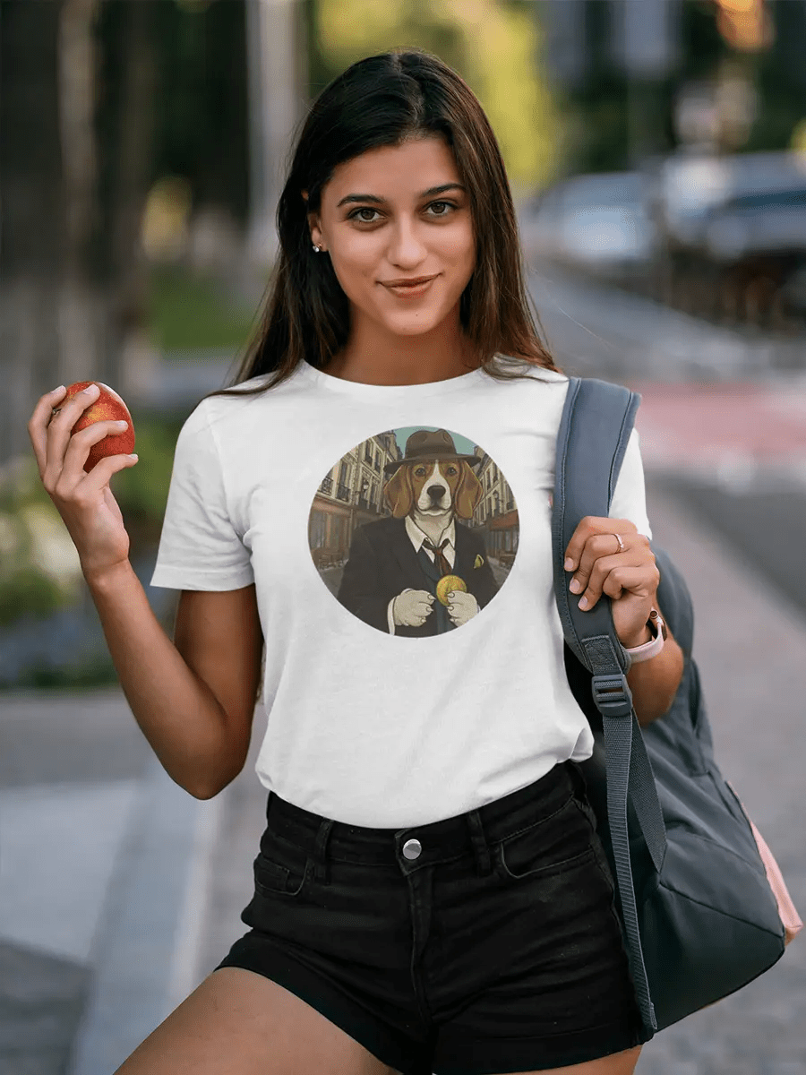 Beagle T-Shirt - Vintage Paris Dog Lover Tee "Bonjour Beagle" - PrintsDog