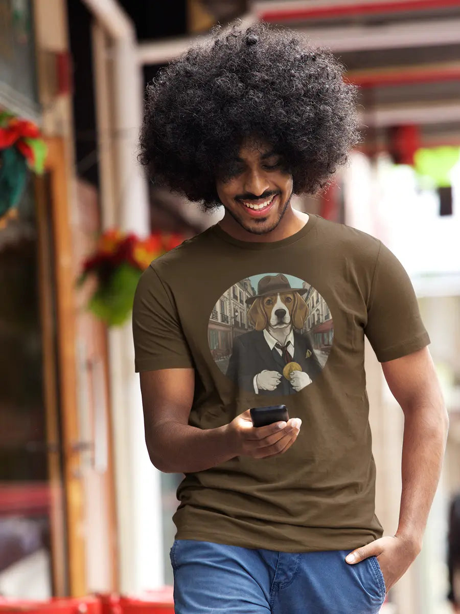 Beagle T-Shirt - Vintage Paris Dog Lover Tee "Bonjour Beagle" - PrintsDog