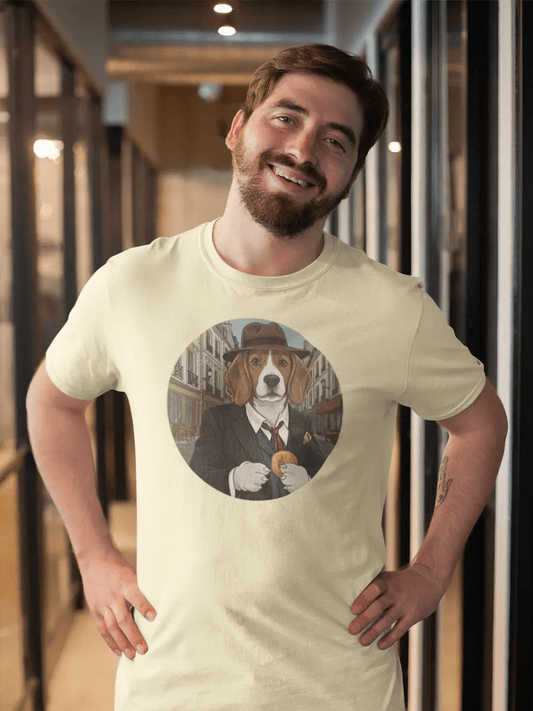 Beagle T-Shirt - Vintage Paris Dog Lover Tee "Bonjour Beagle" - PrintsDog