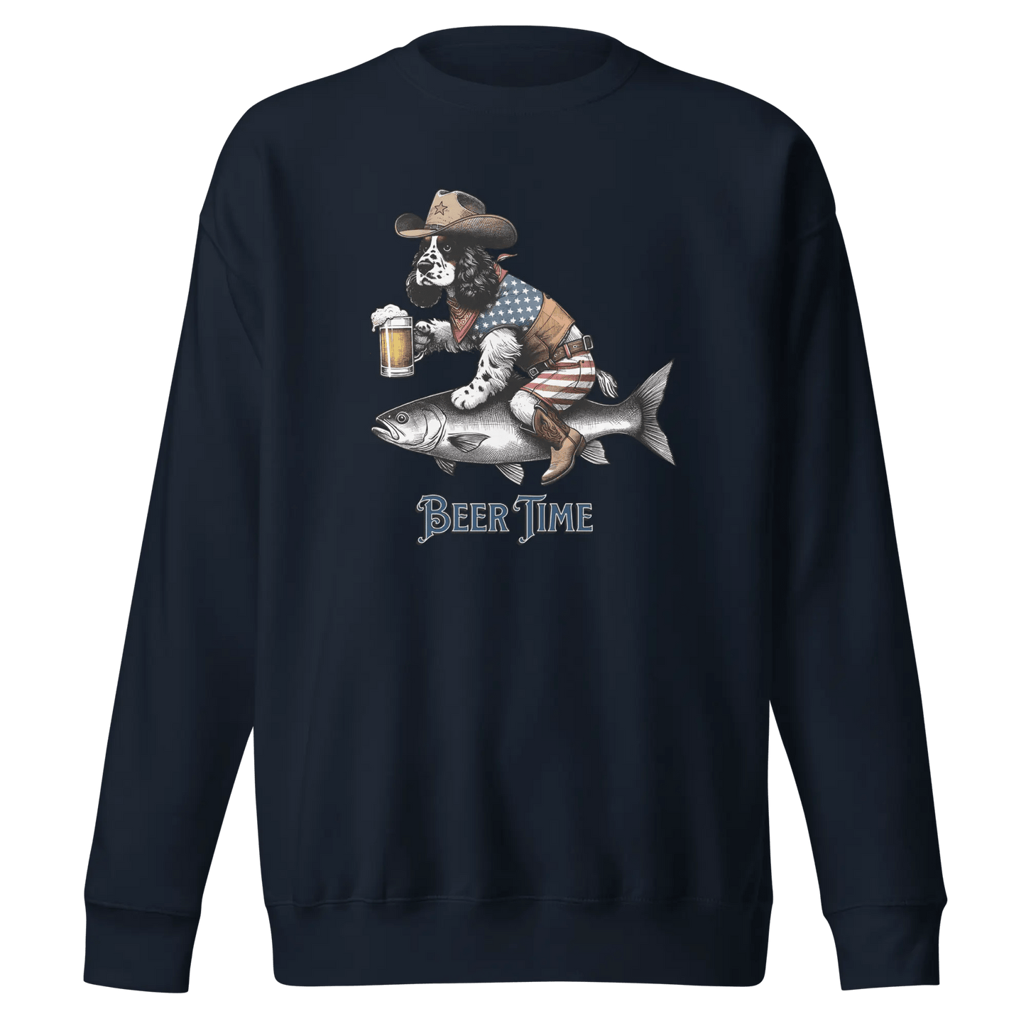 Beer Time Dog Sweatshirt - Funny Dog with Beer Mug Gift for Dog & Beer Lovers - PrintsDog