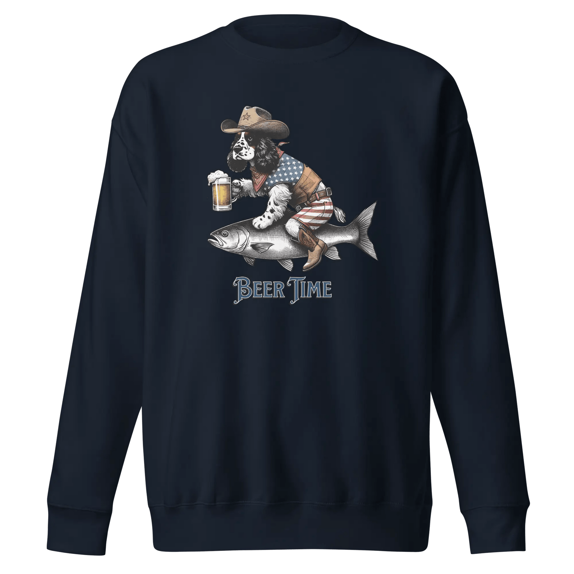 Beer Time Dog Sweatshirt - Funny Dog with Beer Mug Gift for Dog & Beer Lovers - PrintsDog