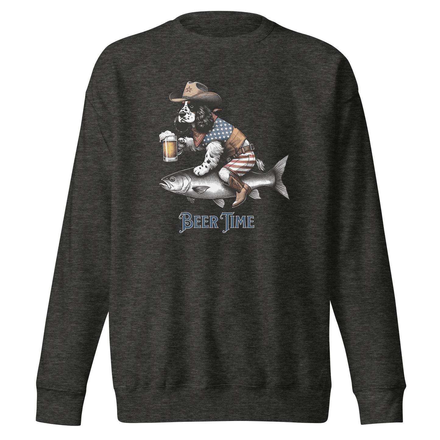 Beer Time Dog Sweatshirt - Funny Dog with Beer Mug Gift for Dog & Beer Lovers - PrintsDog