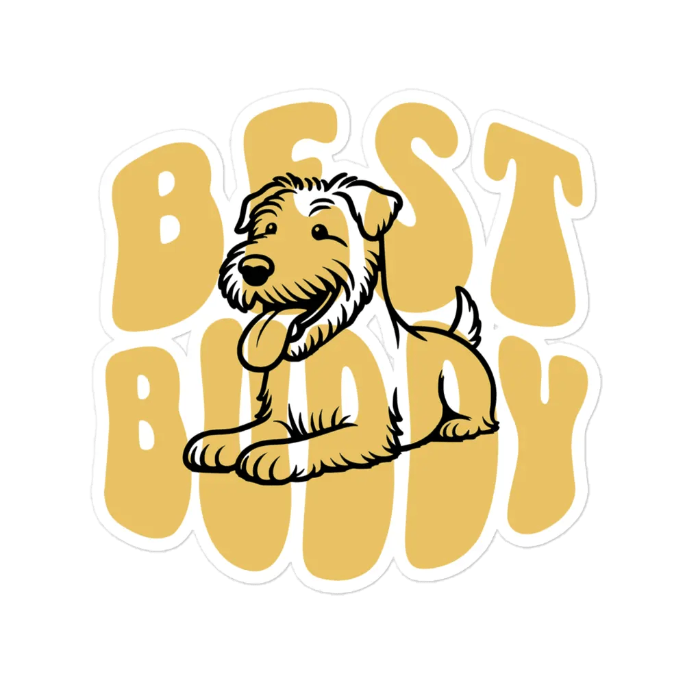 Best Buddy Dog Sticker - Waterproof Vinyl Decal for Laptop & Water Bottle. - PrintsDog