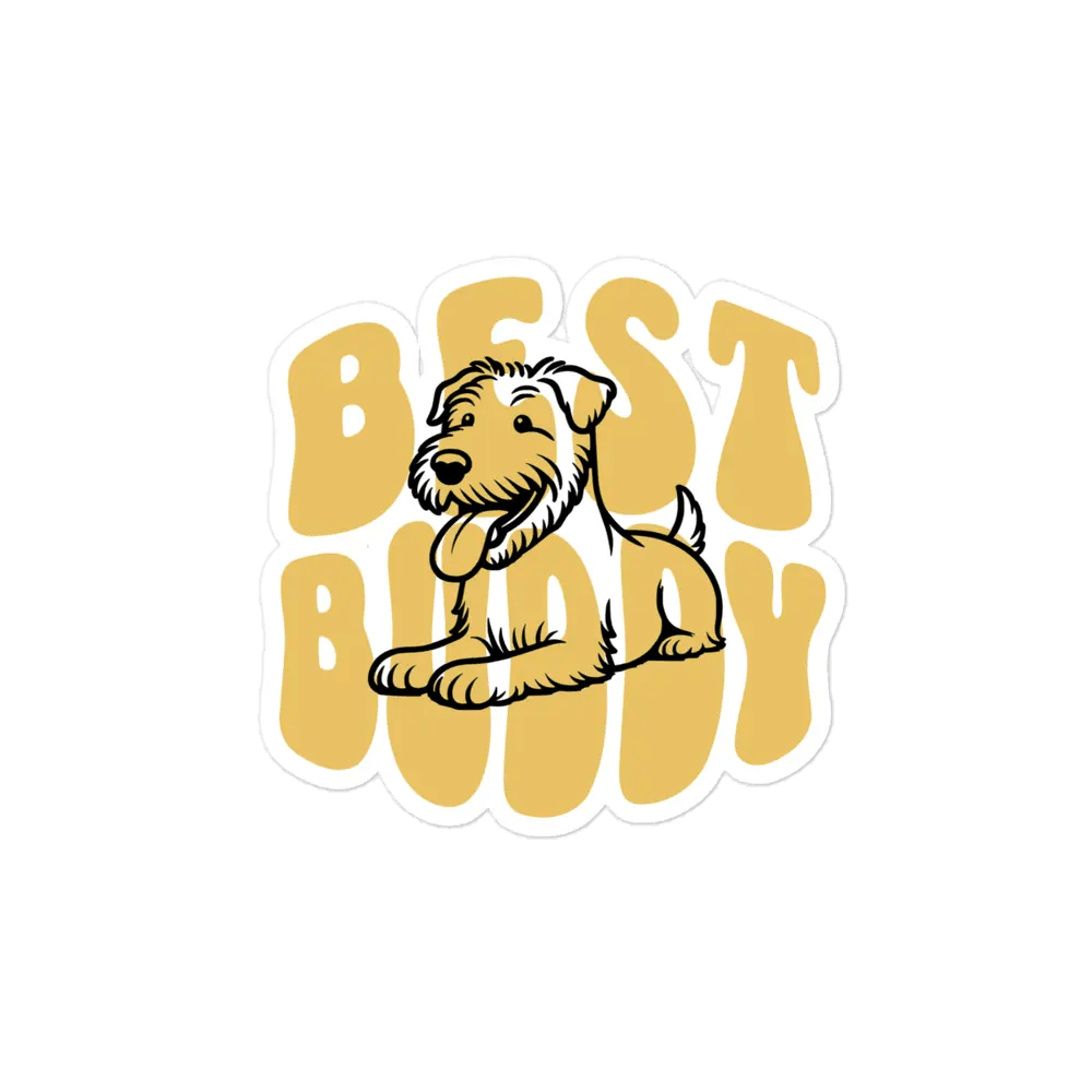 Best Buddy Dog Sticker - Waterproof Vinyl Decal for Laptop & Water Bottle. - PrintsDog