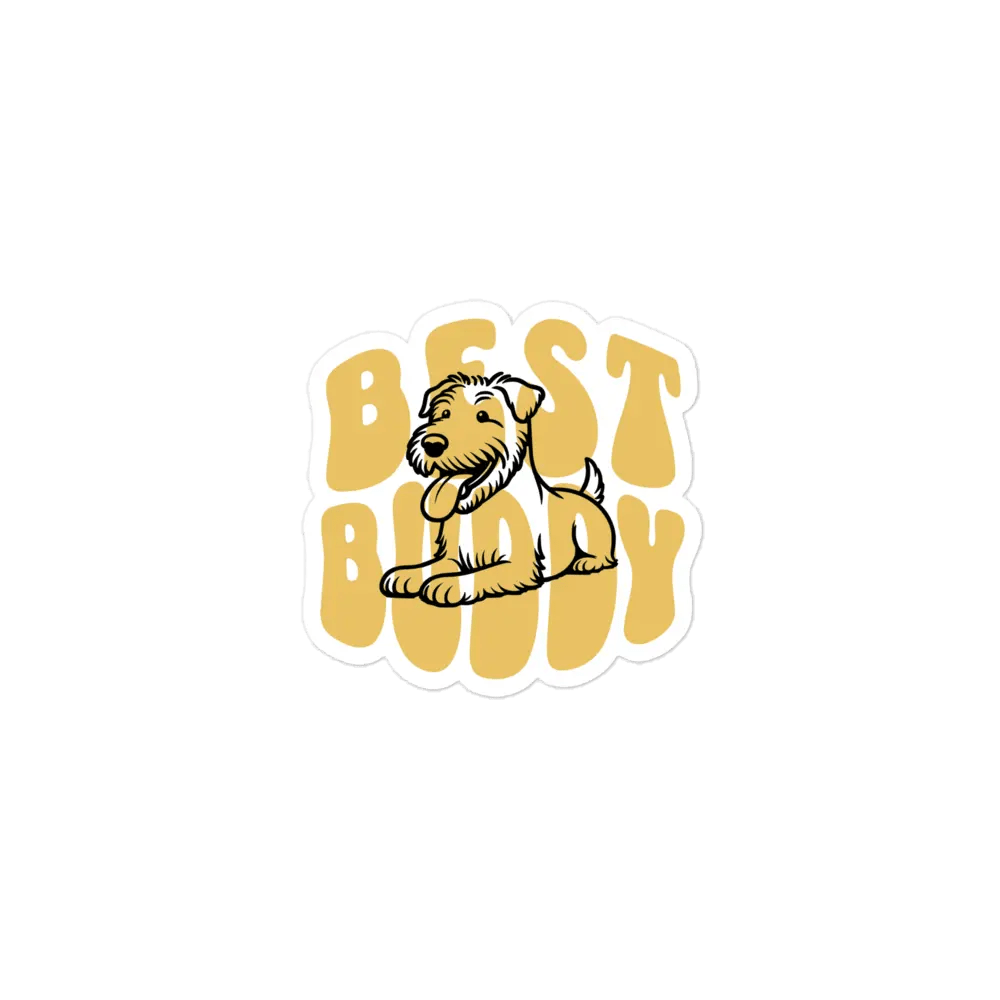 Best Buddy Dog Sticker - Waterproof Vinyl Decal for Laptop & Water Bottle. - PrintsDog