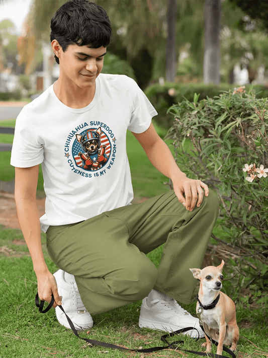 Chihuahua T-Shirt - "Chihuahua Superdog" Funny Dog Lover Tee. - PrintsDog