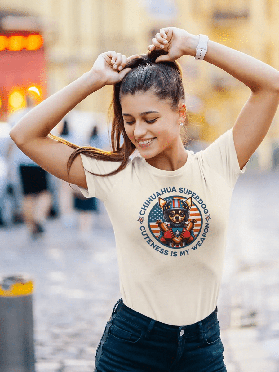 Chihuahua T-Shirt - "Chihuahua Superdog" Funny Dog Lover Tee. - PrintsDog