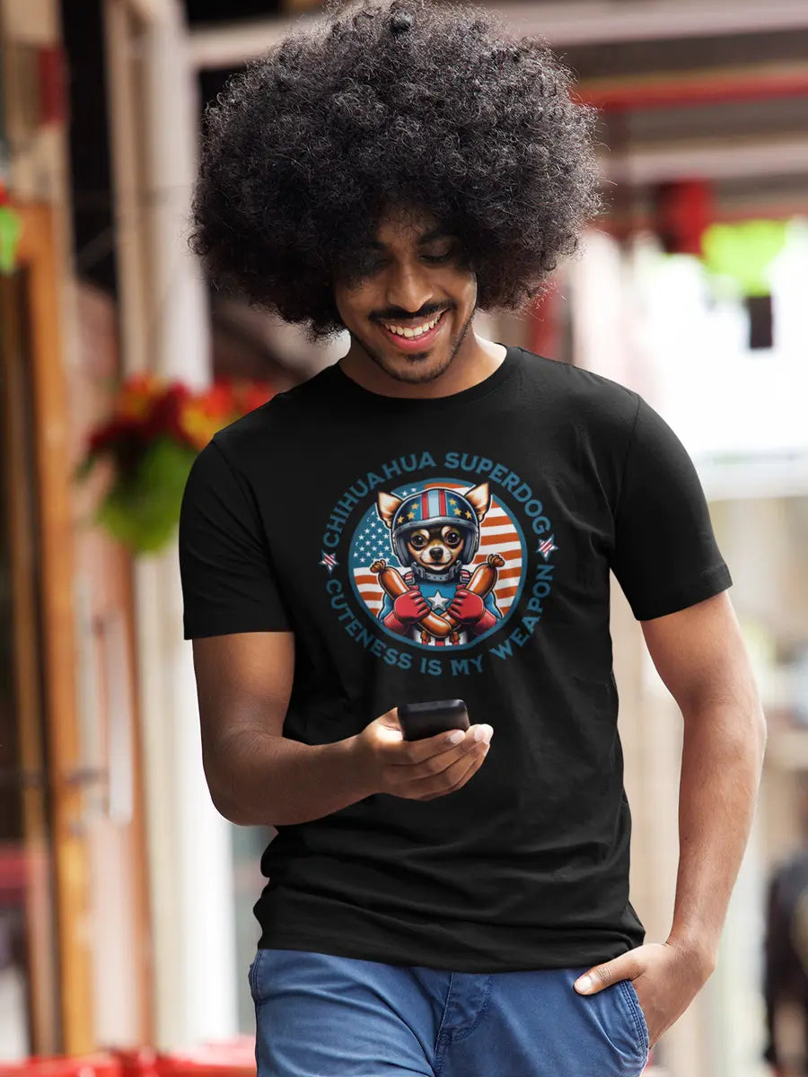 Chihuahua T-Shirt - "Chihuahua Superdog" Funny Dog Lover Tee. - PrintsDog