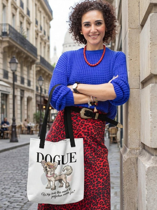 Chinese Crested Tote Bag - Why Hide Perfection Design for Dog Lovers. - PrintsDog