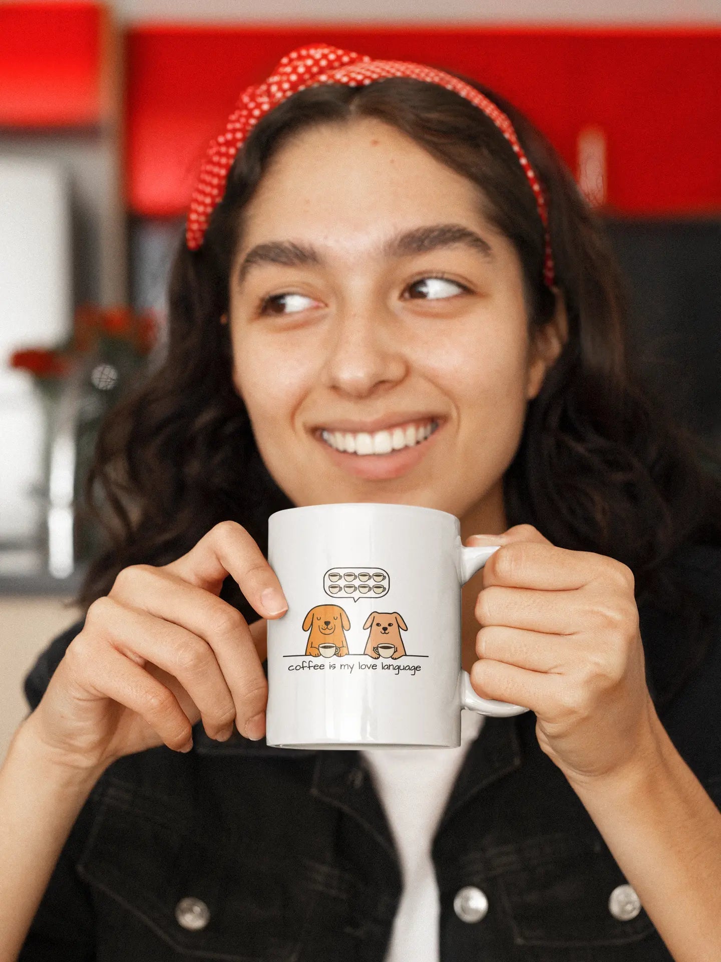 Coffee Is My Love Language Mug - Ceramic Coffee Cup Gift for Dog & Coffee Lovers. - PrintsDog