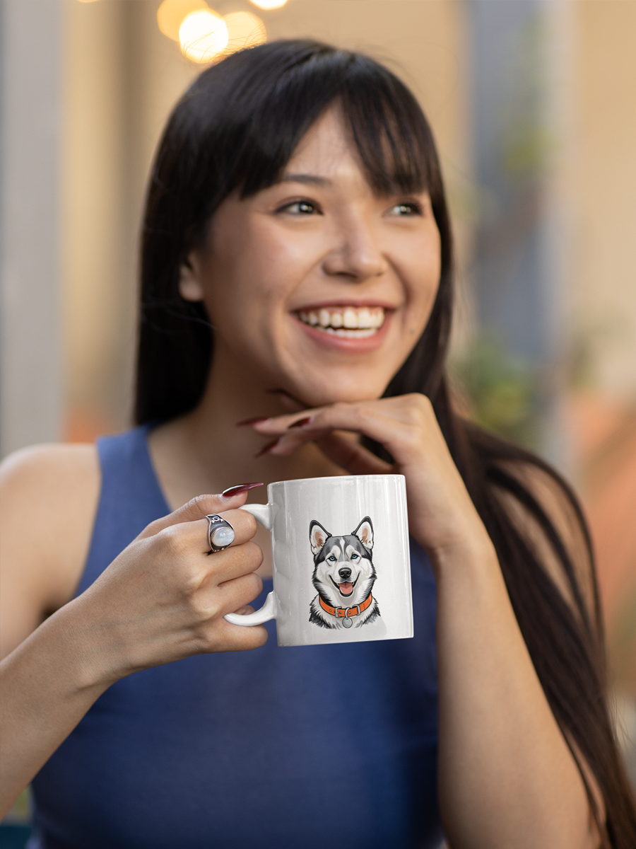 Husky Mug – Cute Ceramic Dog Lover Cup.