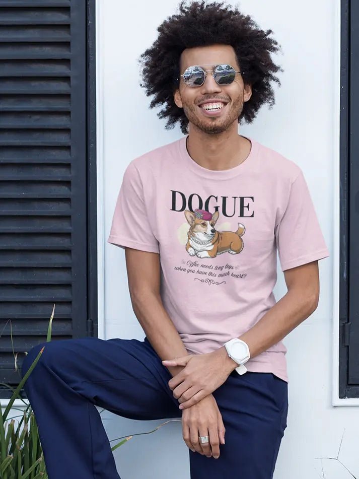 Corgi T-Shirt - Stylish Dog Lover Tee 'Dogue - Who Needs Long Legs' - PrintsDog