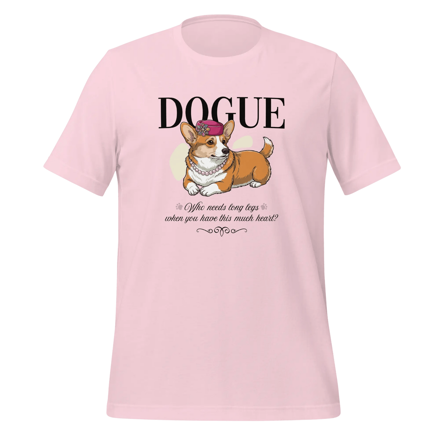 Corgi T-Shirt - Stylish Dog Lover Tee 'Dogue - Who Needs Long Legs' - PrintsDog