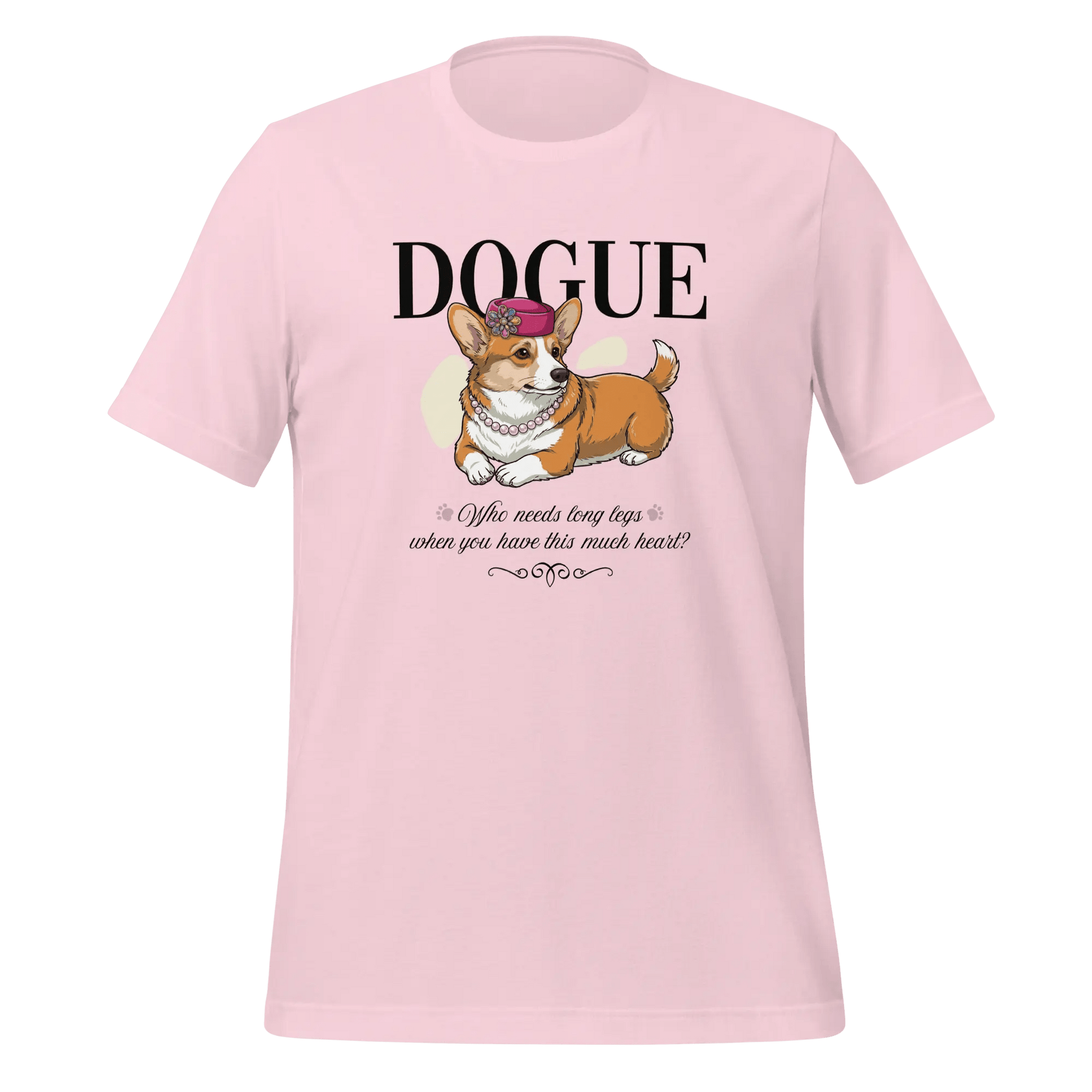 Corgi T-Shirt - Stylish Dog Lover Tee 'Dogue - Who Needs Long Legs' - PrintsDog