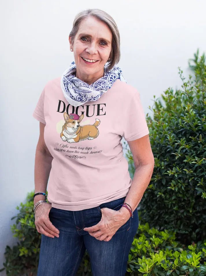 Corgi T-Shirt - Stylish Dog Lover Tee 'Dogue - Who Needs Long Legs' - PrintsDog