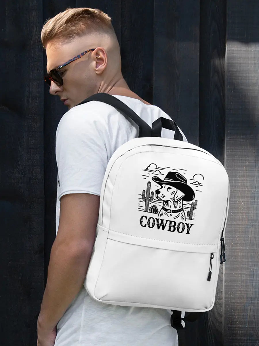 Cowboy Dog Backpack - Western Dog in Cowboy Hat Design for Dog Lovers. - PrintsDog