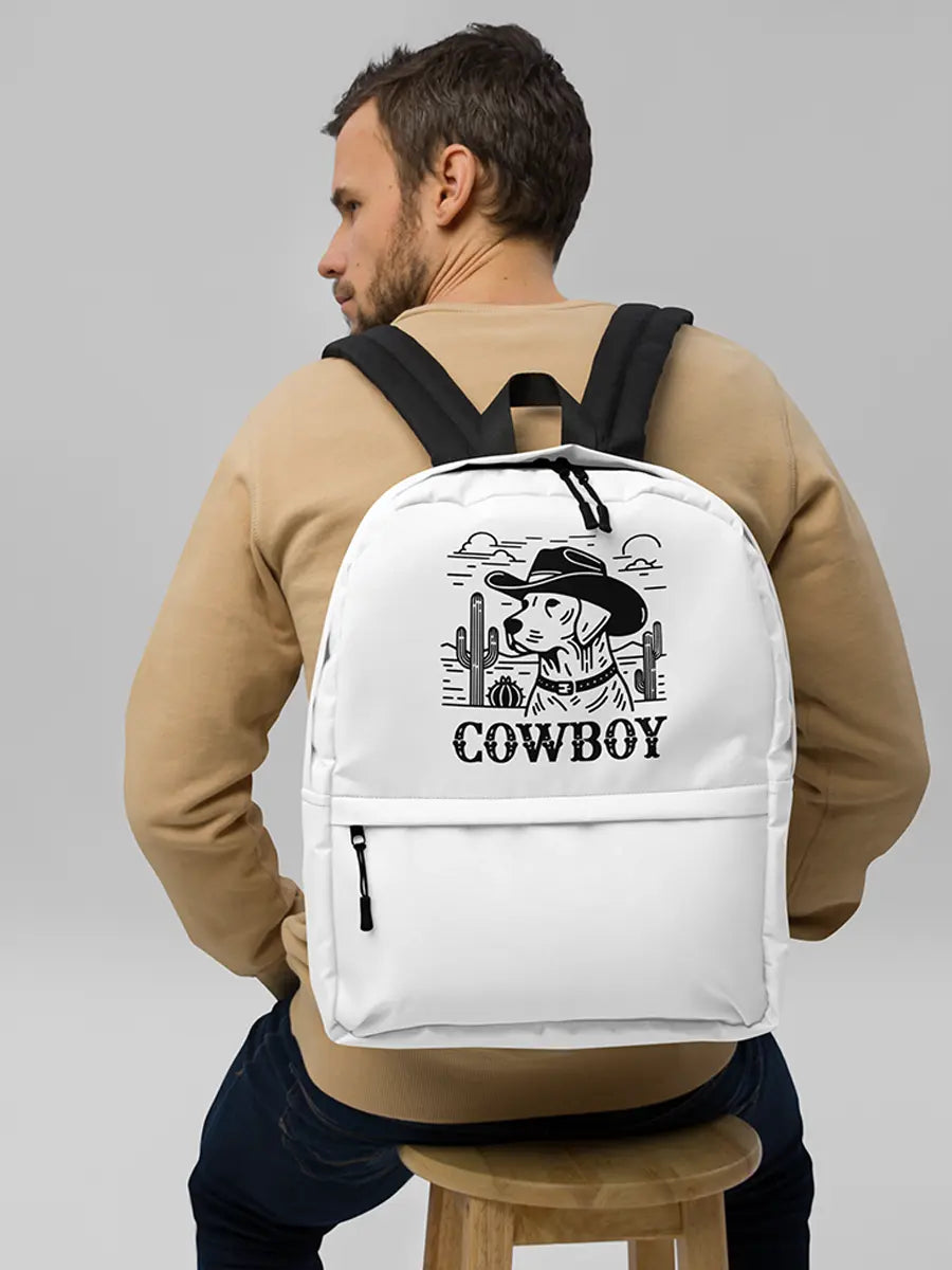 Cowboy Dog Backpack - Western Dog in Cowboy Hat Design for Dog Lovers. - PrintsDog