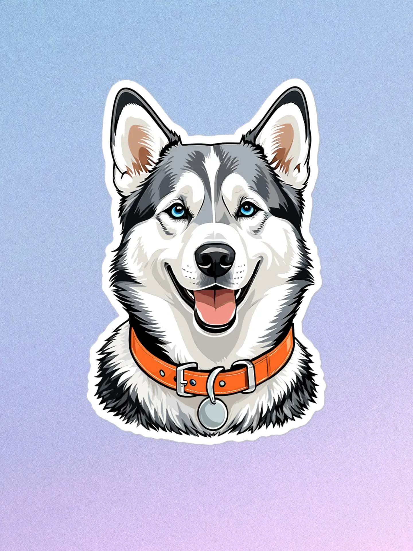 Cute Husky Sticker - Waterproof Vinyl Decal for Laptop, Water Bottle & Phone. - PrintsDog