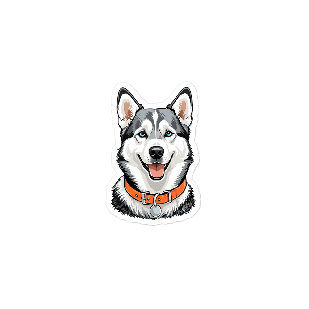 Cute Husky Sticker - Waterproof Vinyl Decal for Laptop, Water Bottle & Phone. - PrintsDog