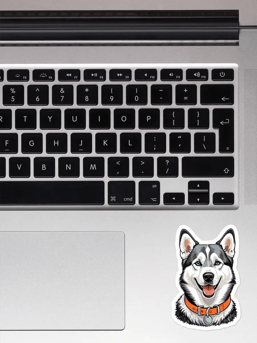 Cute Husky Sticker - Waterproof Vinyl Decal for Laptop, Water Bottle & Phone. - PrintsDog