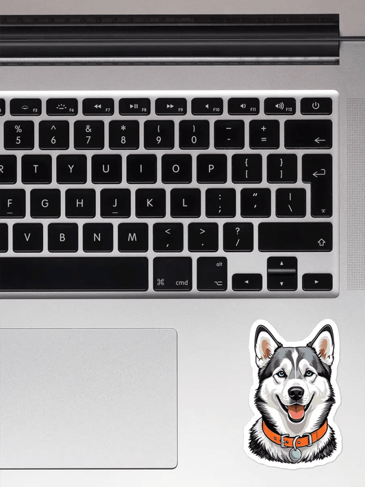Cute Husky Sticker - Waterproof Vinyl Decal for Laptop, Water Bottle & Phone. - PrintsDog