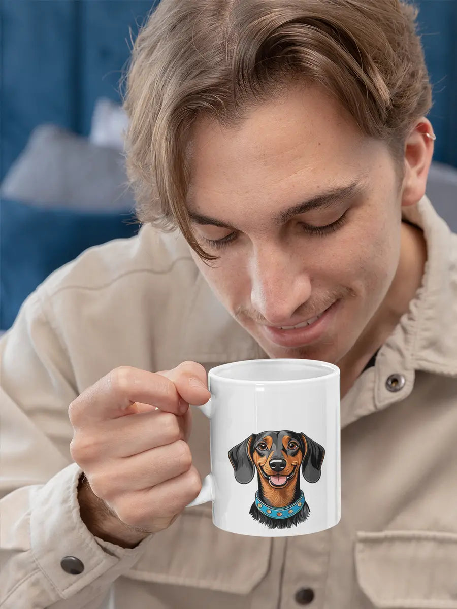 Dachshund Mug - Ceramic Coffee Cup Gift for Dachshund Lovers. - PrintsDog