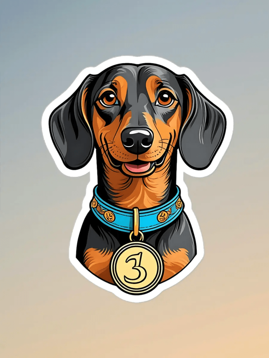 Dachshund Sticker - Waterproof Vinyl Decal for Laptop, Phone & Tablet. - PrintsDog