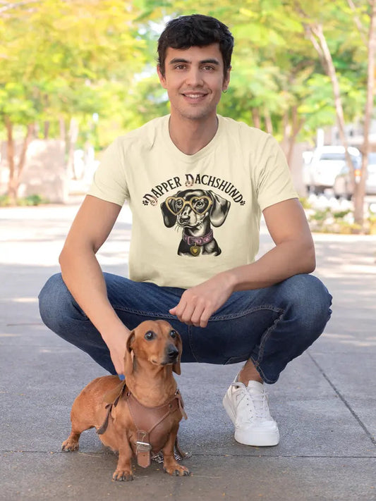 Dachshund T-Shirt - Stylish Dog Lover Tee "Dapper Dachshund". - PrintsDog