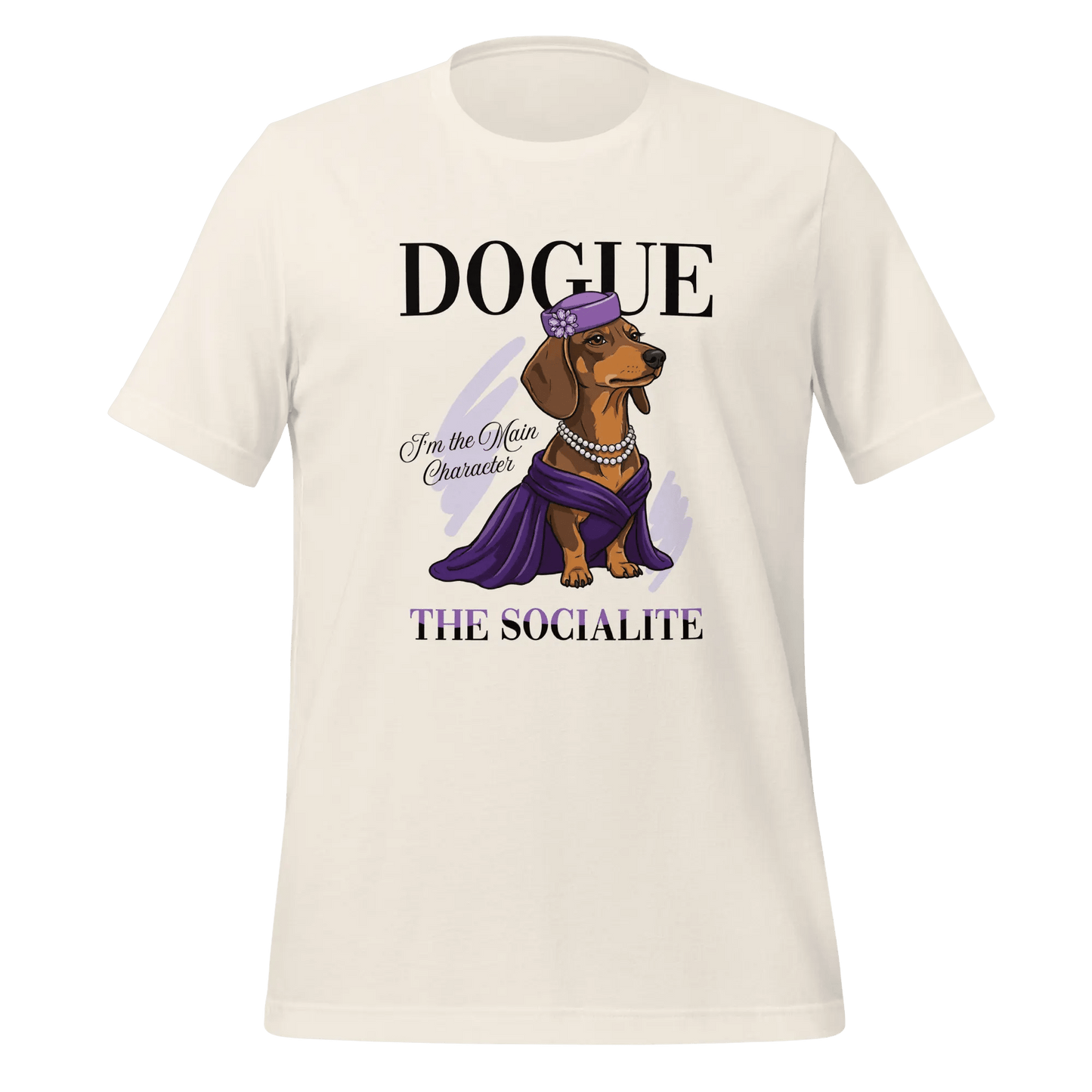 Dachshund T-Shirt - Stylish Dog Lover Tee 'Dogue - The Socialite' - PrintsDog