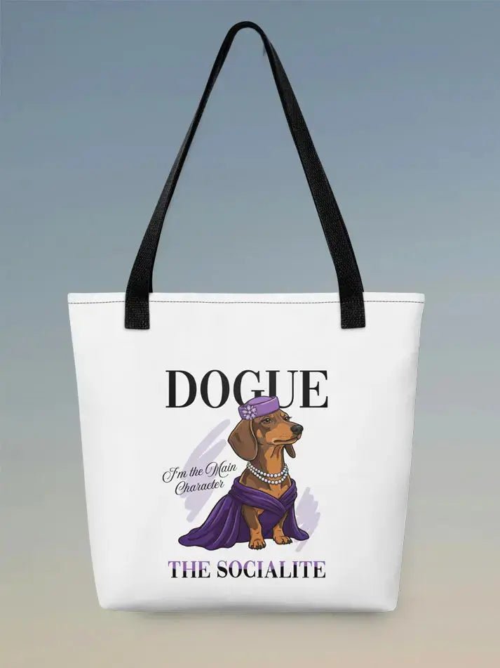 Dachshund Tote Bag - The Socialite Design for Dog Lovers. - PrintsDog