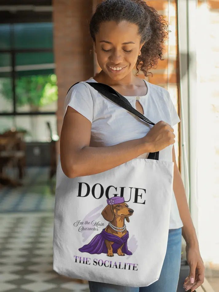 Dachshund Tote Bag - The Socialite Design for Dog Lovers. - PrintsDog