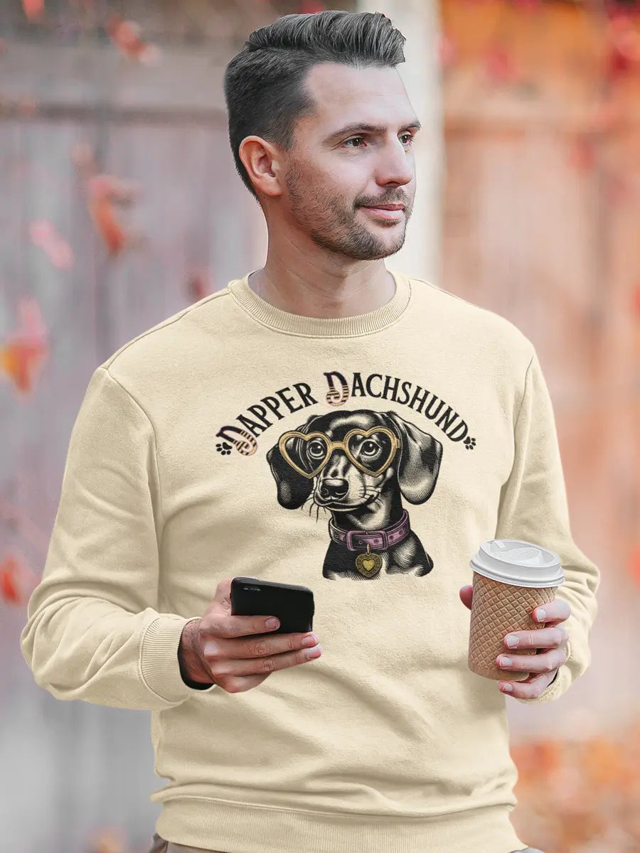 Dapper Dachshund Sweatshirt - Dog Lover Gift for Dachshund Owners. - PrintsDog