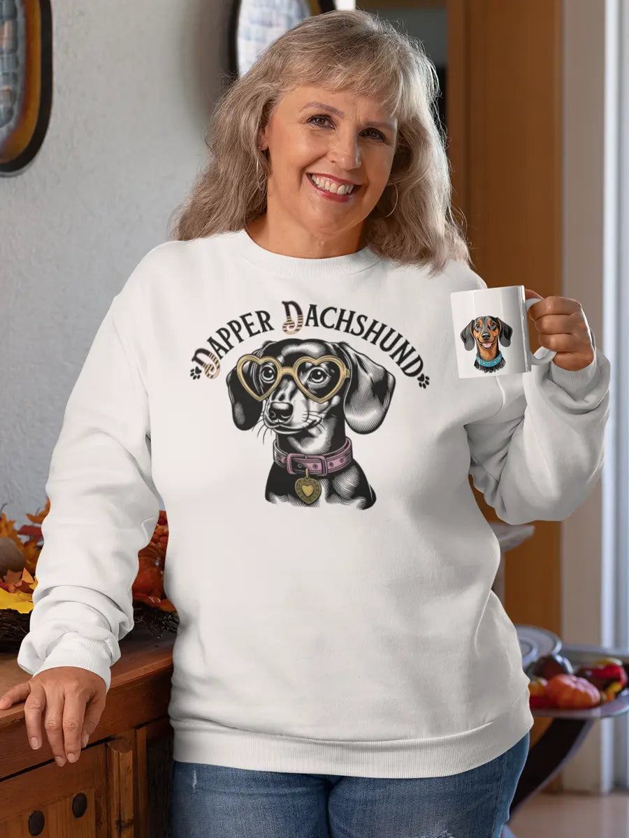 Dapper Dachshund Sweatshirt - Dog Lover Gift for Dachshund Owners. - PrintsDog