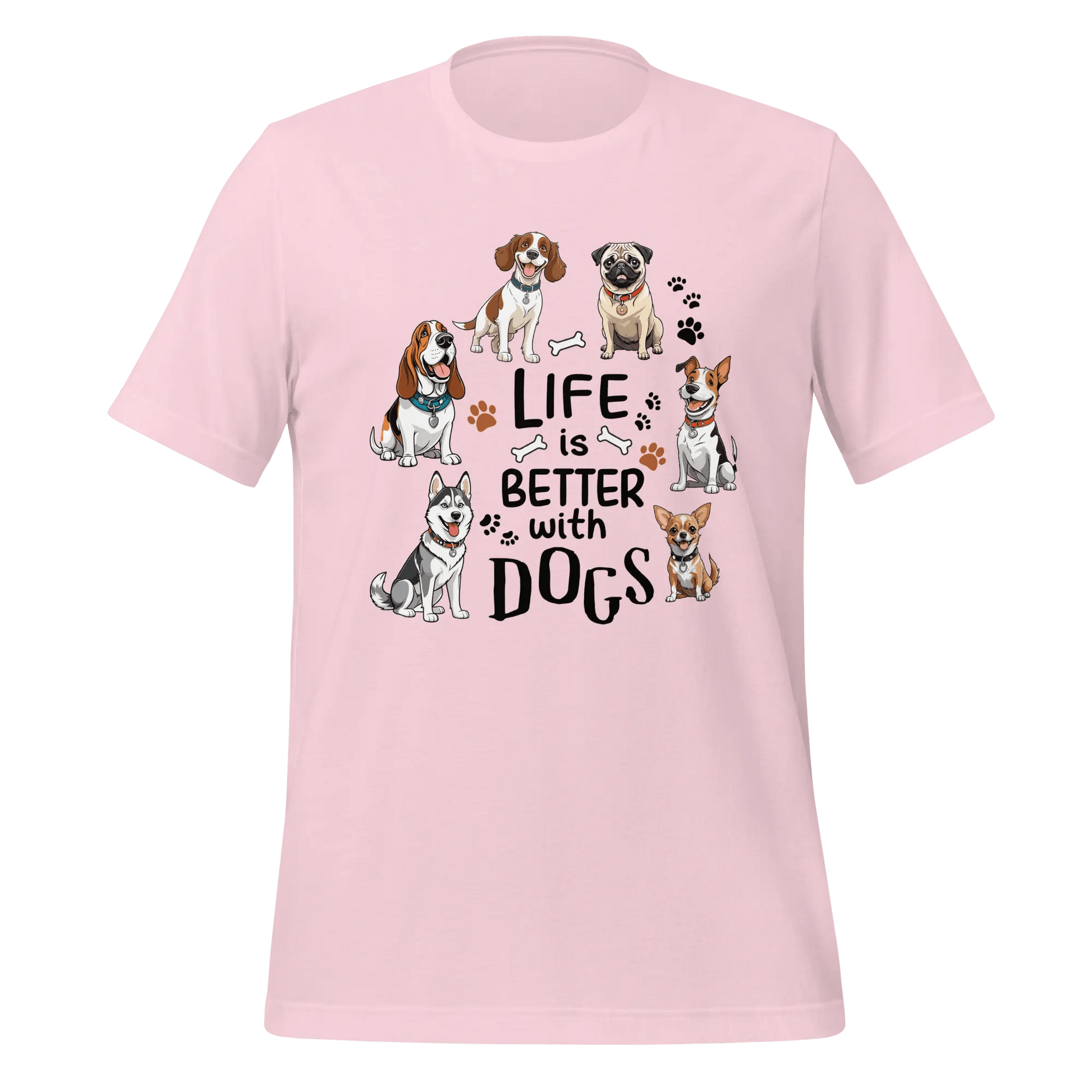 Dog Lover T-Shirt - 'Life is Better with Dogs' for Dog Owners - PrintsDog