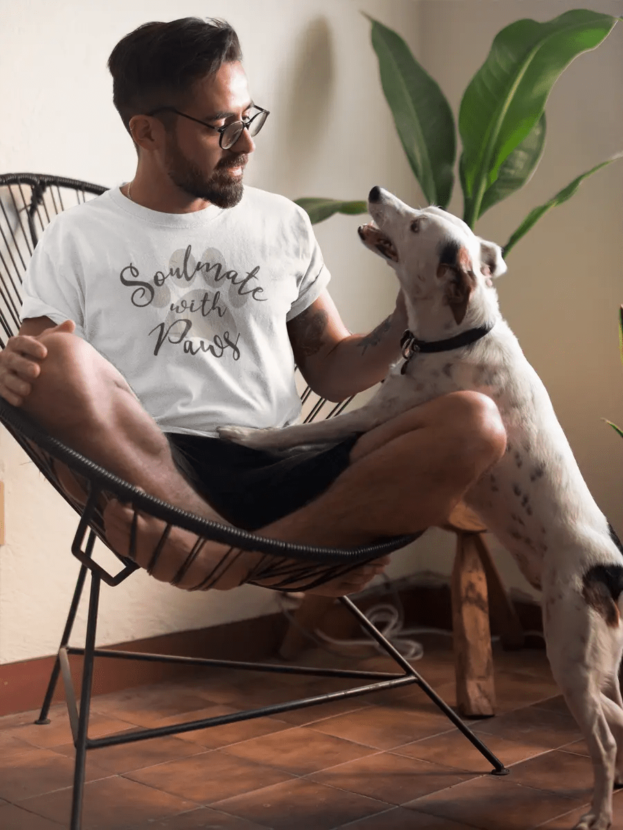 Dog Lover T-Shirt - "Soulmate with Paws" for Dog Owners. - PrintsDog