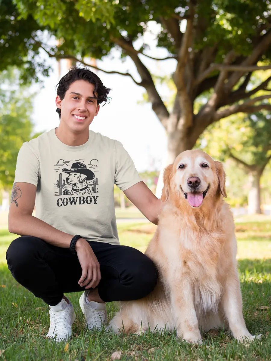 Dog T-Shirt - "Cowboy" Western Style Dog Lover Tee. - PrintsDog