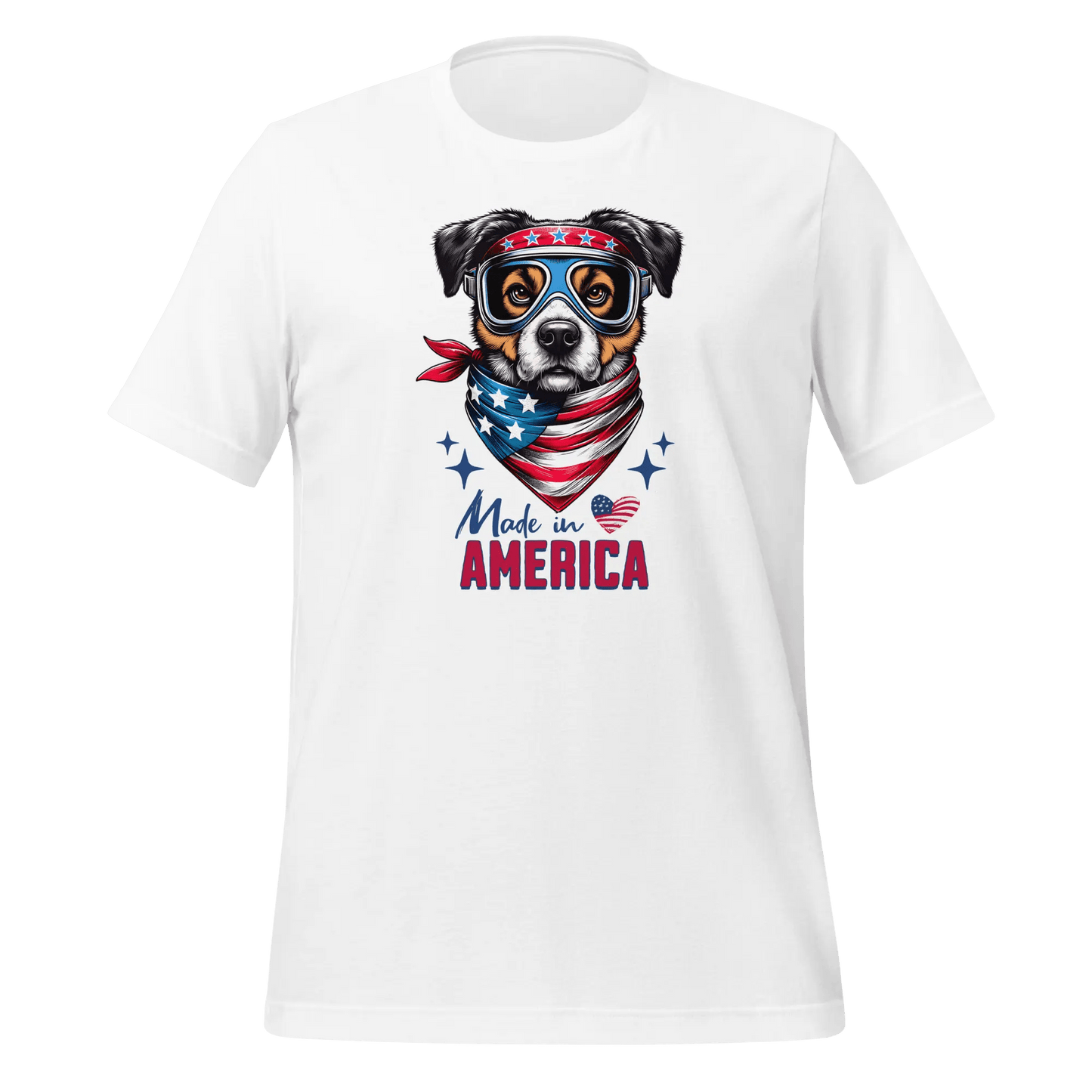 Dog T-Shirt - "Made in America" Patriotic Dog Lover Tee. - PrintsDog