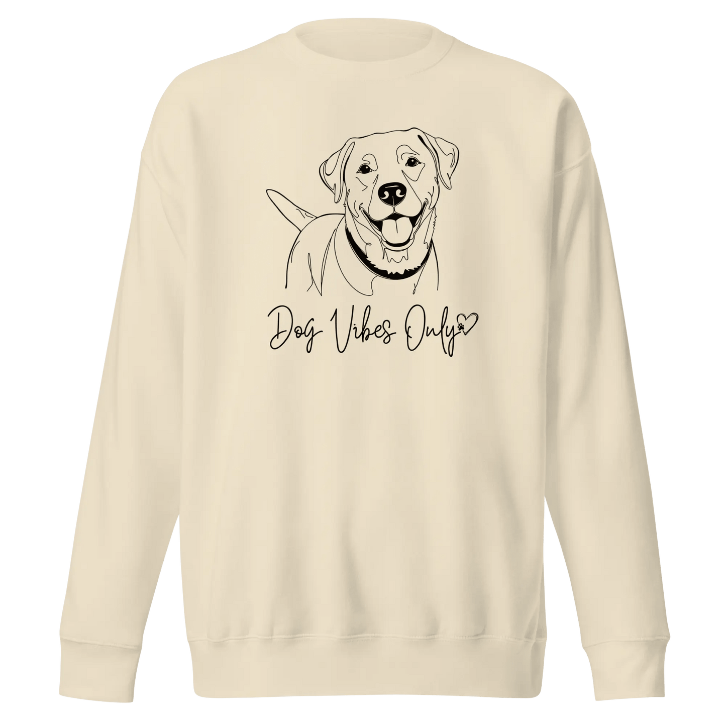 Dog Vibes Only Sweatshirt - Minimal Line Art Design for Dog Lovers. - PrintsDog