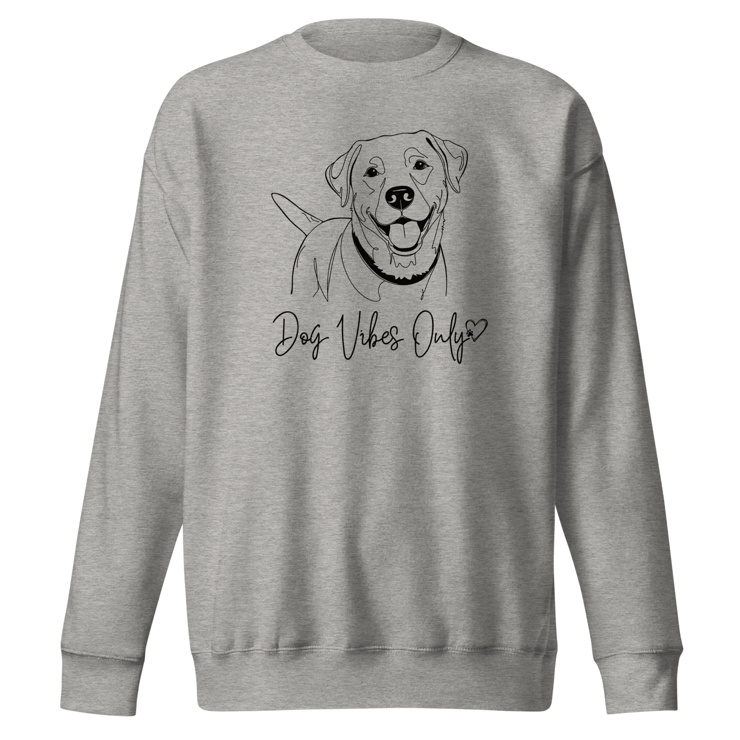 Dog Vibes Only Sweatshirt - Minimal Line Art Design for Dog Lovers. - PrintsDog