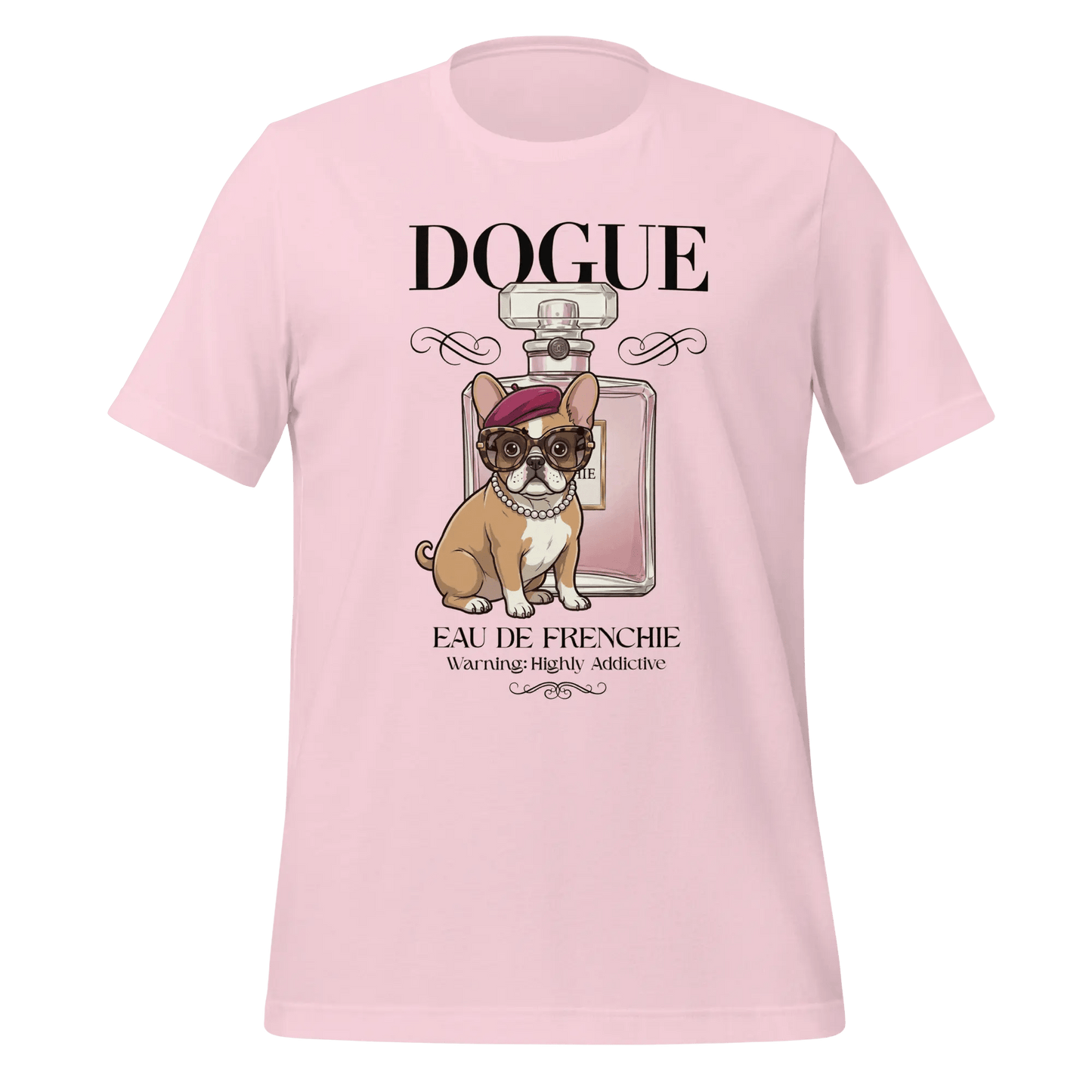French Bulldog T-Shirt - Stylish Dog Lover Tee "Dogue - Eau de Frenchie" - PrintsDog