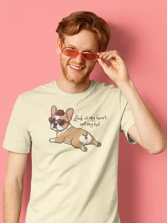 French Bulldog T-Shirt - Valentine's Day Dog Lover Gift "Look at My Heart" - PrintsDog