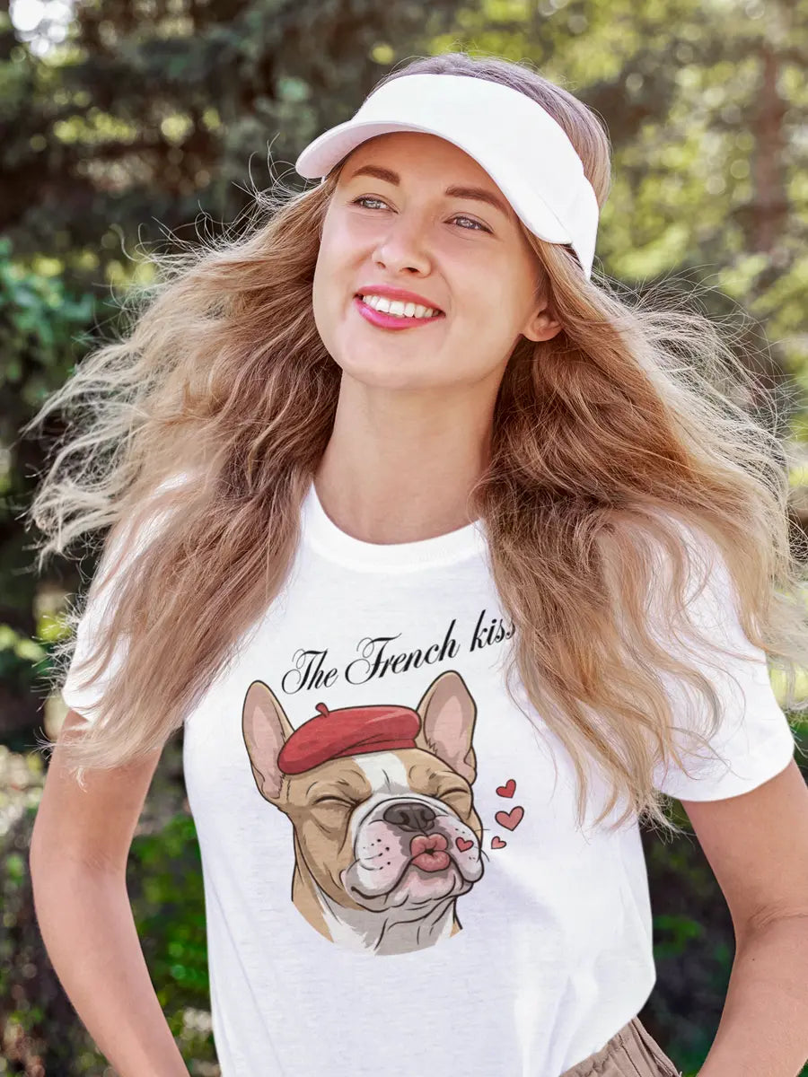 French Bulldog T-Shirt - Valentine's Day Dog Lover Gift "The French Kiss". - PrintsDog