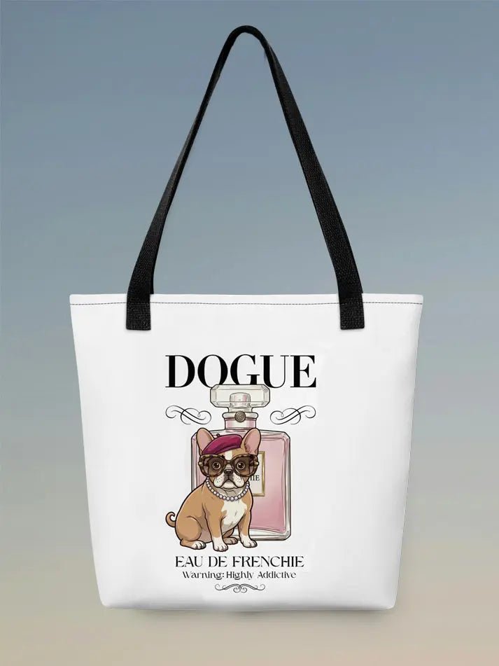 French Bulldog Tote Bag - Eau de Frenchie Design for Dog Lovers. - PrintsDog